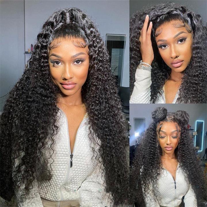13x4 Lace Front Wigs Human Hair Pre Plucked with Baby Hair Jerry Curly Lace Frontal Wig for Black Women 180% Density - Image 2