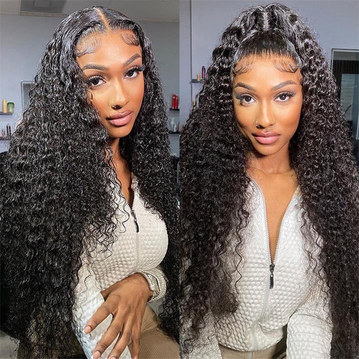 13x4 Lace Front Wigs Human Hair Pre Plucked with Baby Hair Jerry Curly Lace Frontal Wig for Black Women 180% Density - Image 3