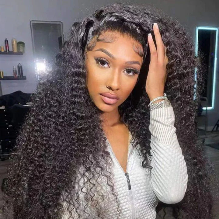 13x4 Lace Front Wigs Human Hair Pre Plucked with Baby Hair Jerry Curly Lace Frontal Wig for Black Women 180% Density - Image 4