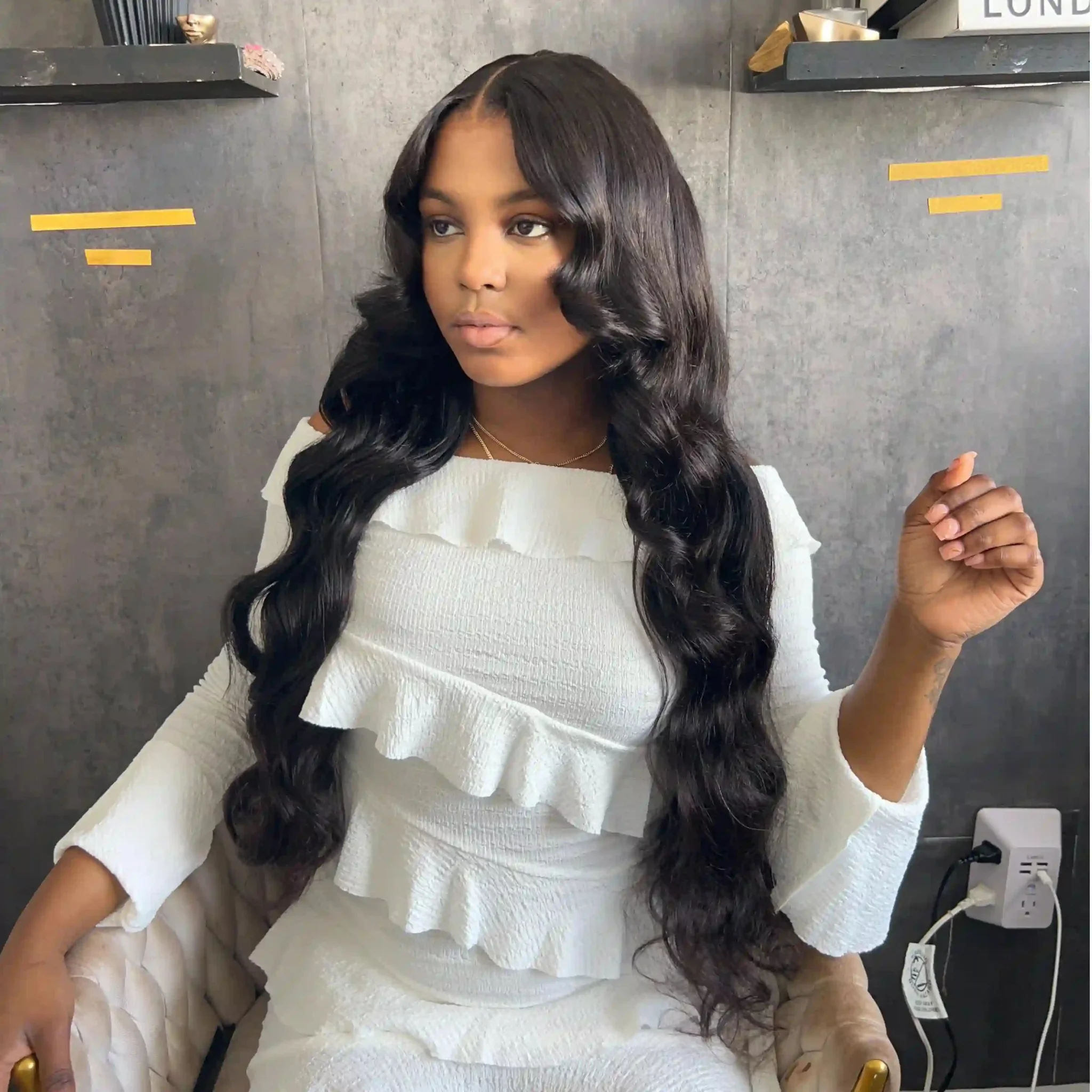 13x4 Lace Loose Body Wave Human Hair Wigs Ocean Wave Lace Front Wigs with Curtain Bangs Full 250% Density Daily Deal - Image 5