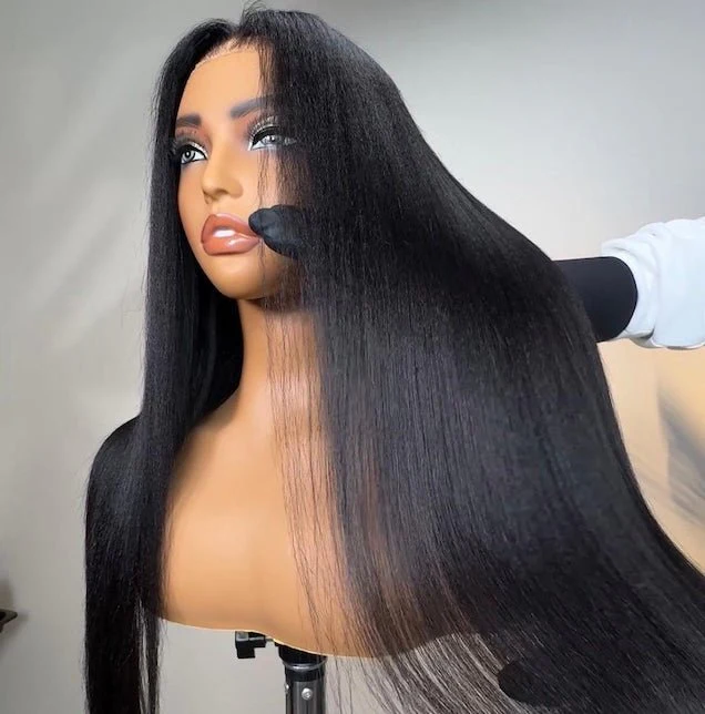 13x4 Pre Everything Yaki Straight Lace Frontal Put On And Go Invisi Drawstring Human Hair Wig Daily Deal - Image 6