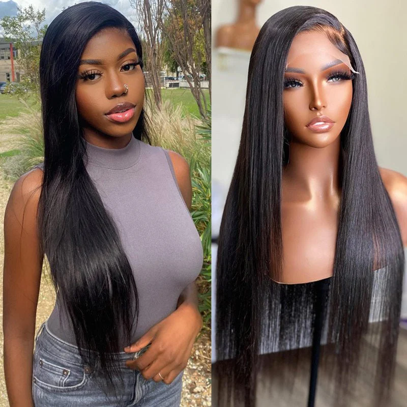 4x4 HD Transparent Lace Closure Wigs Long Straight Hair 100% Virgin Human Hair Wigs-Geeta Hair - Image 3