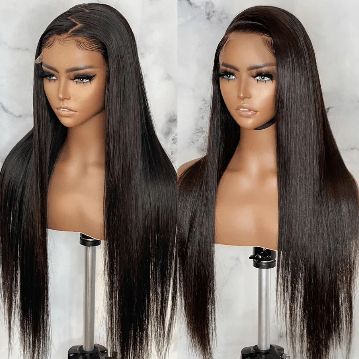 Geeta Long Straight 13x4 HD Lace Front Wig Pre Plucked Natural Hairline 100% Virgin Human Hair Wigs - Image 5