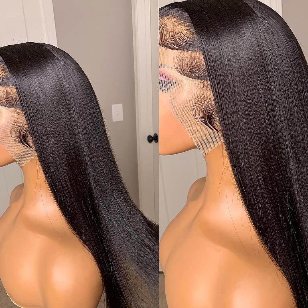 Geeta Long Straight 13x4 HD Lace Front Wig Pre Plucked Natural Hairline 100% Virgin Human Hair Wigs - Image 6