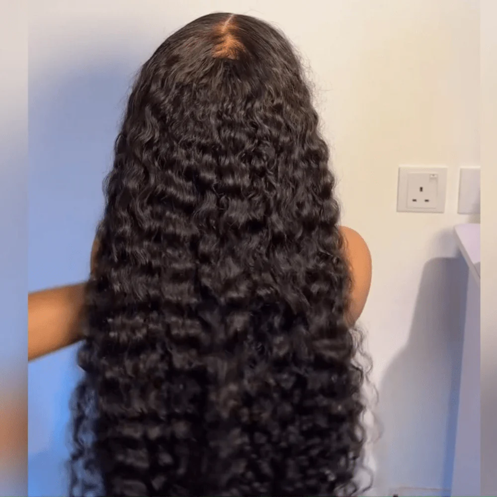 Full 300% Density Deep Wave Glueless Wig 13x4 HD Lace Front Wig Pre Plucked Hairline 100% Real Human Hair Wig - Image 5