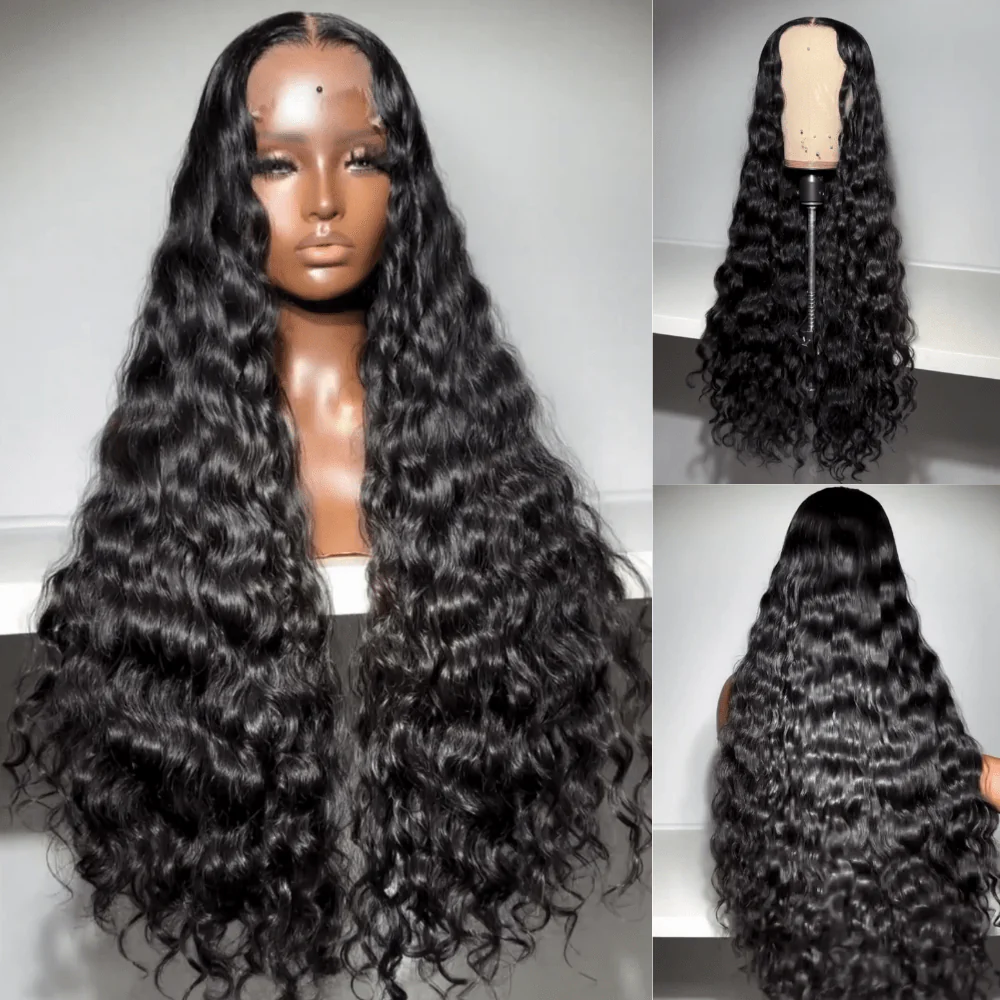 13x4 Lace Front Raw Indian Glueless Wig Natural Wavy 300% Density Human Hair Wigs Pre Plucked - Image 3