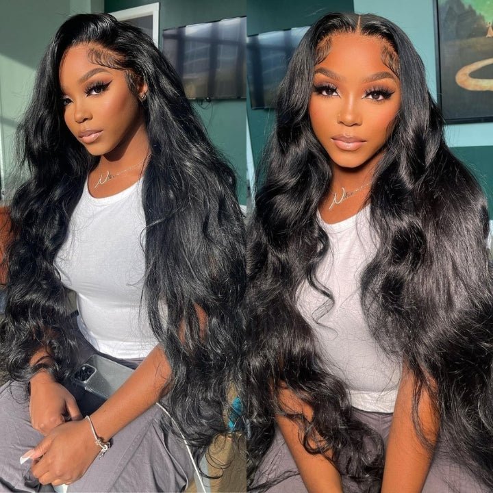 Geeta Black Hair Body Wave Lace Front Wig Super Long Length Human Hair Wigs For Women - Image 2