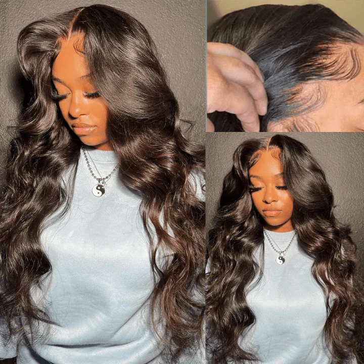 Geeta Black Hair Body Wave Lace Front Wig Super Long Length Human Hair Wigs For Women - Image 4