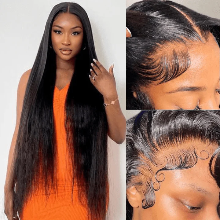 Geeta Black Hair Straight Lace Front Wig Super Long Length Human Hair Wigs For Women - Image 7