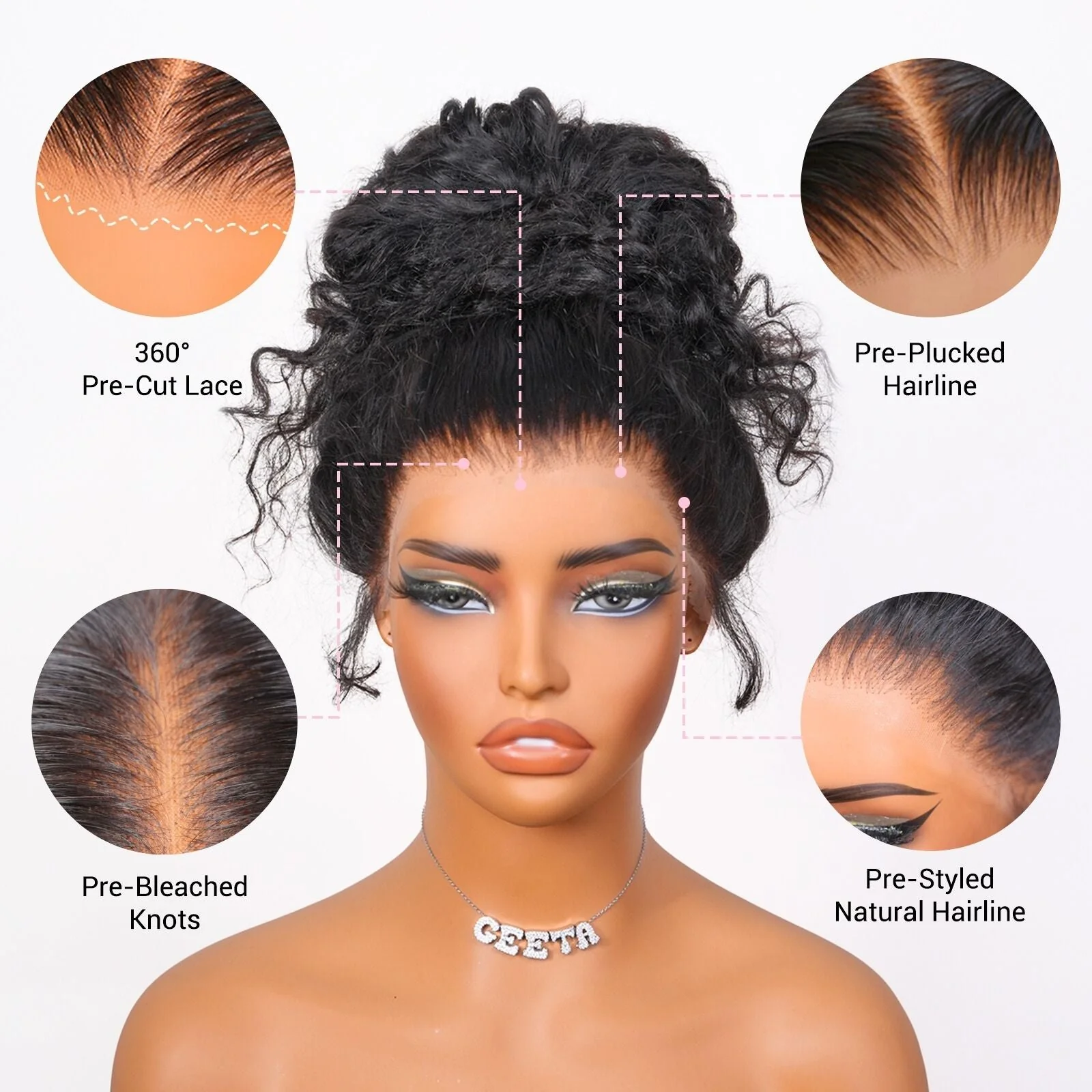 Water Wave Invisi Strap 360 Transparent Lace Front Snug Fit Human Hair Wigs Pre Bleached Knots For Black Women - Image 7