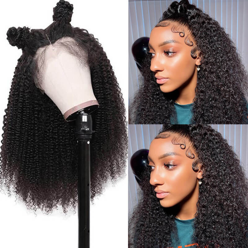 360 Lace Frontal Human Hair Kinky Curly Wigs Pre Plucked With Baby Hair Natural Hairline Glueless Wig-geetahair - Image 3