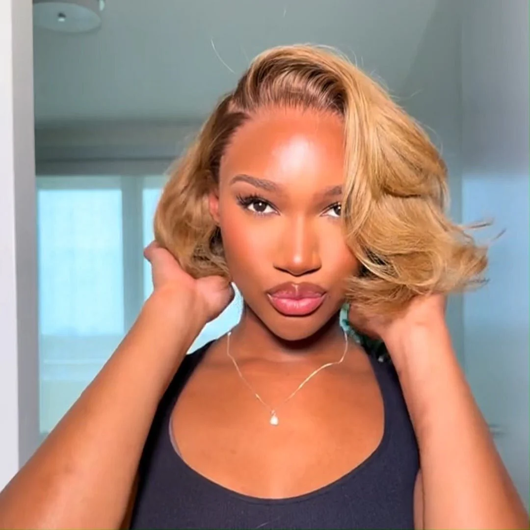 #4/27 Colored Wigs Natural Wavy 13x4 Lace Front Human Hair Wig Pre Plucked 250% Density No Code Needed - Image 2