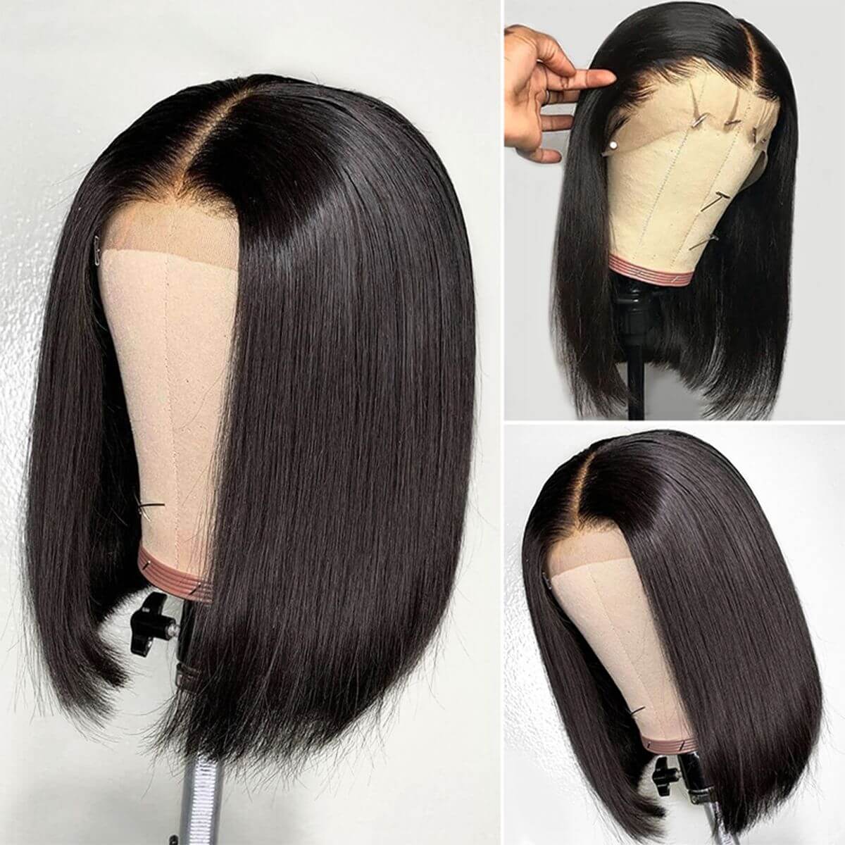 Tiktoker Same Wig Flash Sale: 4x4 Wear And Go & Glueless Straight Human Hair Bob Wig - Image 4