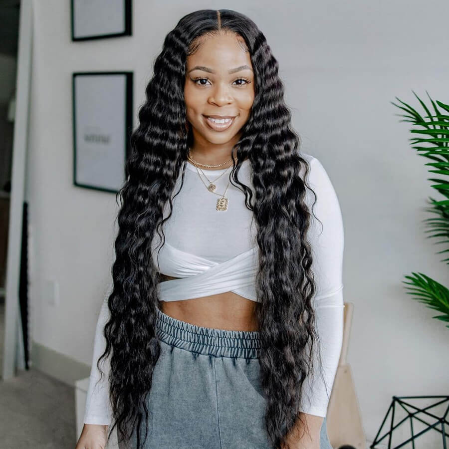Loose Deep Wave Wigs 4x4 HD Lace Closure 100% Virgin Human Hair Wigs Pre Plucked Natural Hairline - Image 4