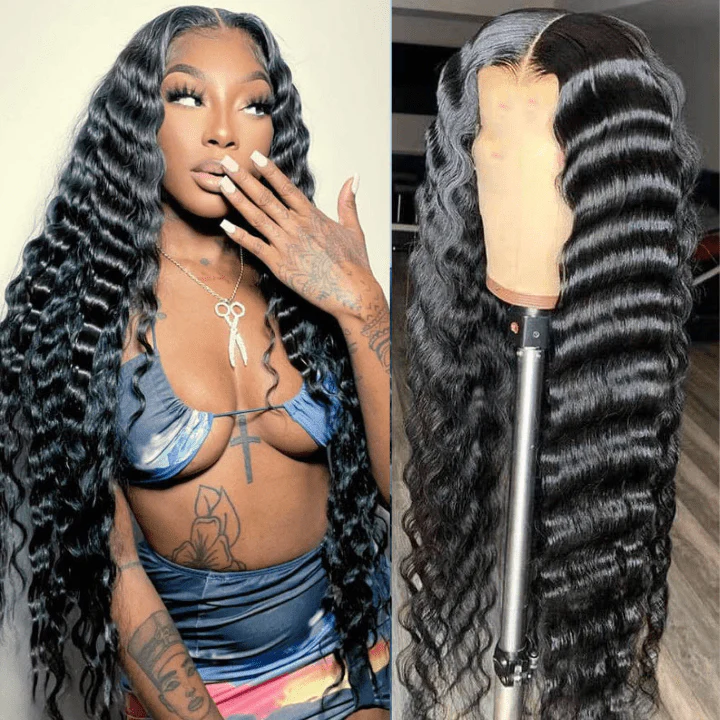 Loose Deep Wave Wigs 4x4 HD Lace Closure 100% Virgin Human Hair Wigs Pre Plucked Natural Hairline - Image 6