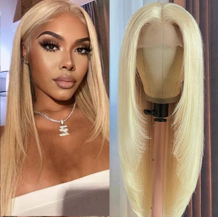 613 Hair 13x4/4x4 Hd Transparent Layered Straight Wig Blonde Butterfly Haircut Human Hair Wigs - Image 2