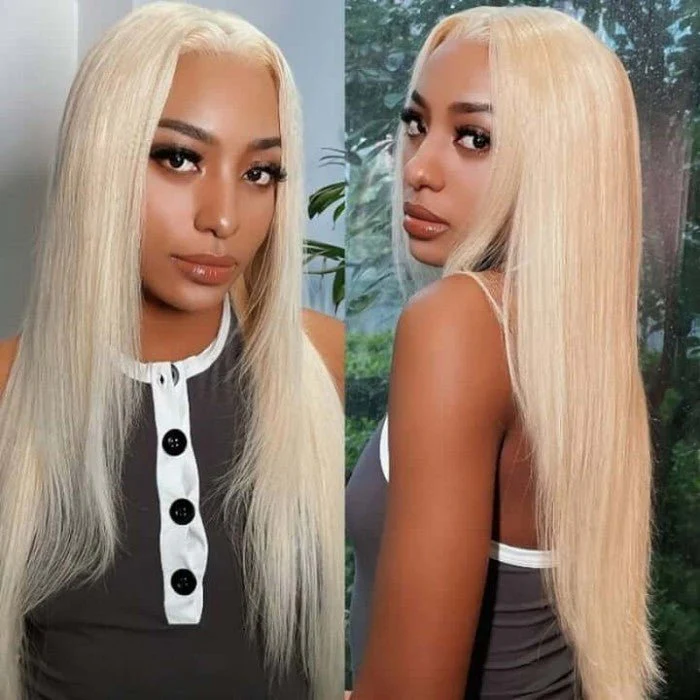 613 Hair 13x4/4x4 Hd Transparent Layered Straight Wig Blonde Butterfly Haircut Human Hair Wigs - Image 3