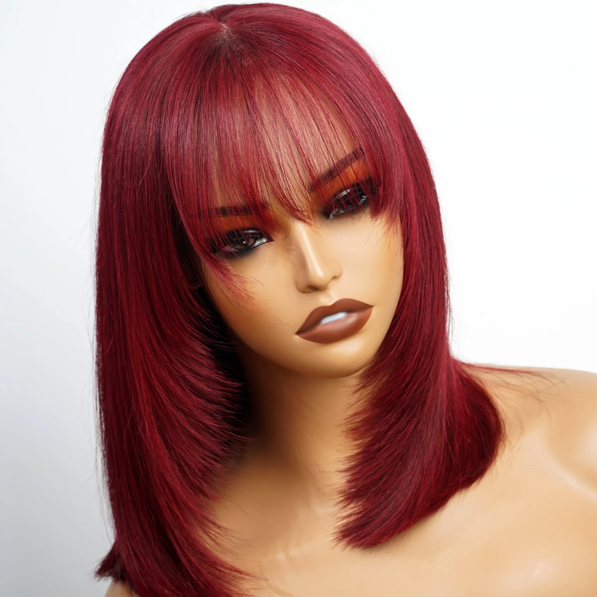99J Straight Bob Wigs Human Hair With Bang 100% Human Hair Short Bob Wigs For Woman Flash Sale - Image 3