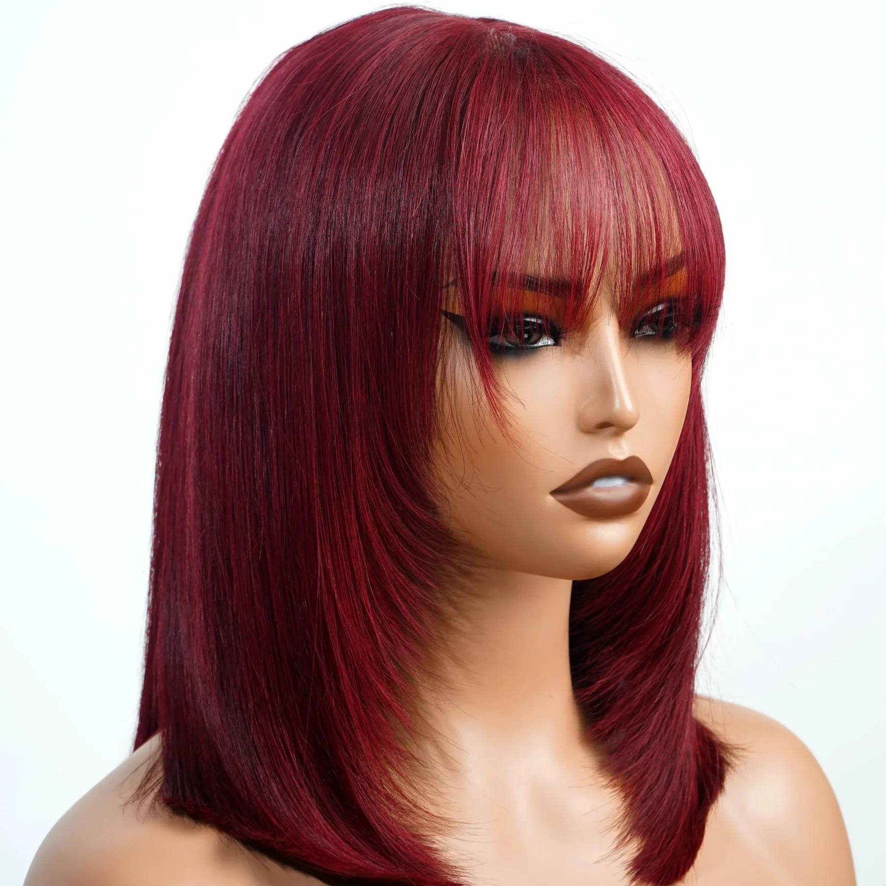 99J Straight Bob Wigs Human Hair With Bang 100% Human Hair Short Bob Wigs For Woman Flash Sale - Image 4
