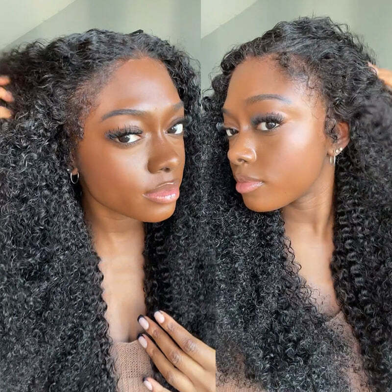 Afro Kinky Curly Type 4C Hairline Kinky Edge 13x4 HD Lace Front Wig 250% Density Flash Sale - Image 4