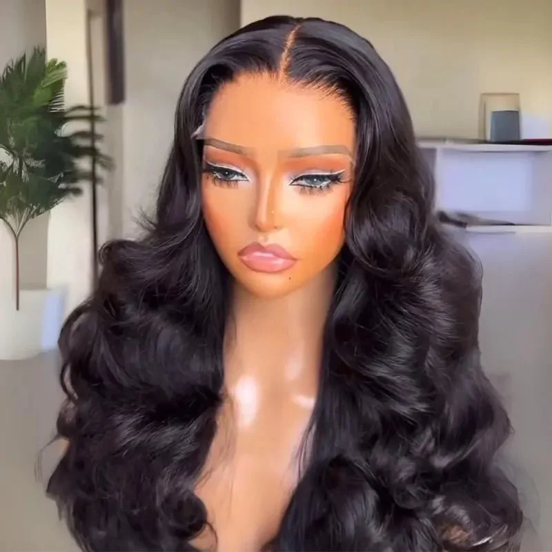 Body Wave Glueless Wigs Loose Bouncy Wave 13X4 Lace Front Wigs Human Hair Pre Plucked - Image 2
