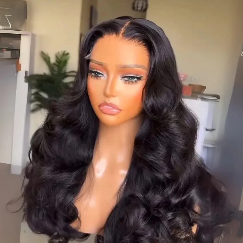 Body Wave Glueless Wigs Loose Bouncy Wave 13X4 Lace Front Wigs Human Hair Pre Plucked - Image 3