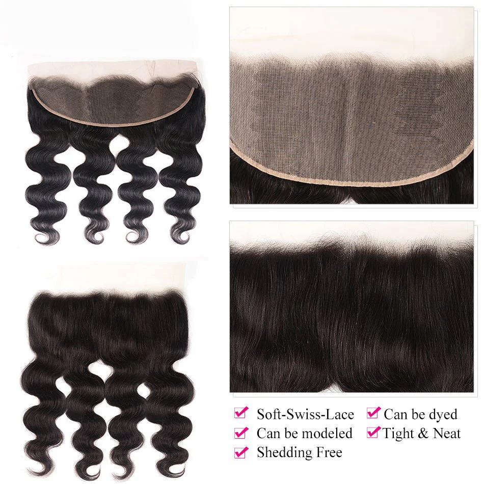 Geeta Hair Body Wave Hair 4 Bundles With 13x4 Lace Frontal Virgin Human Hair - Image 4