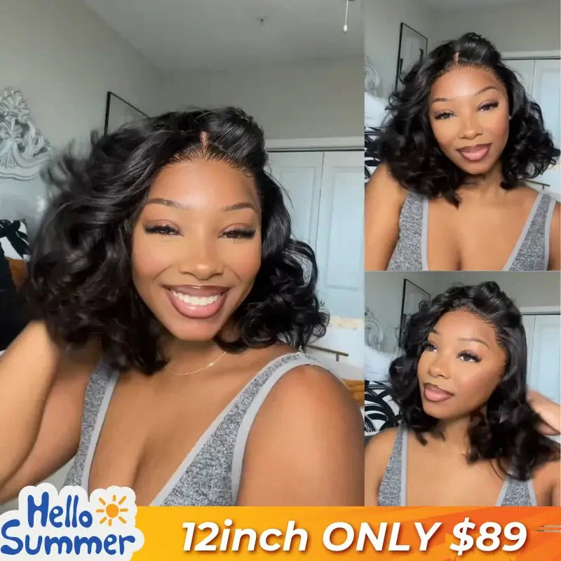 Body Wave Pre Plucked 4x4/13x4 HD Lace Closure Bombshell Curls Human Hair Bob Wigs-Geeta Hair