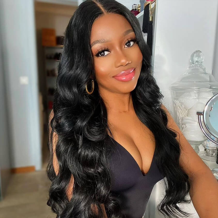Brazilian Hair Body Wave T Part Lace Wig 100% Virgin Human Hair Natural Color With Baby Hair-Geeta Hair - Image 4