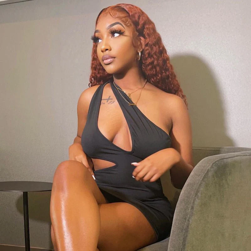 Ginger Brown Color Wig Human Hair Curly Lace Front Wig Pre Plucked Headline With Baby Hair-Geeta Hair - Image 5