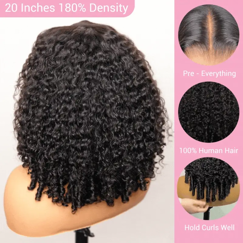 Burmese Curly 13x4 Lace Front Wig 100% Human Hair Wigs Curly Hair Pre Plucked Hairline Daily Deal - Image 5