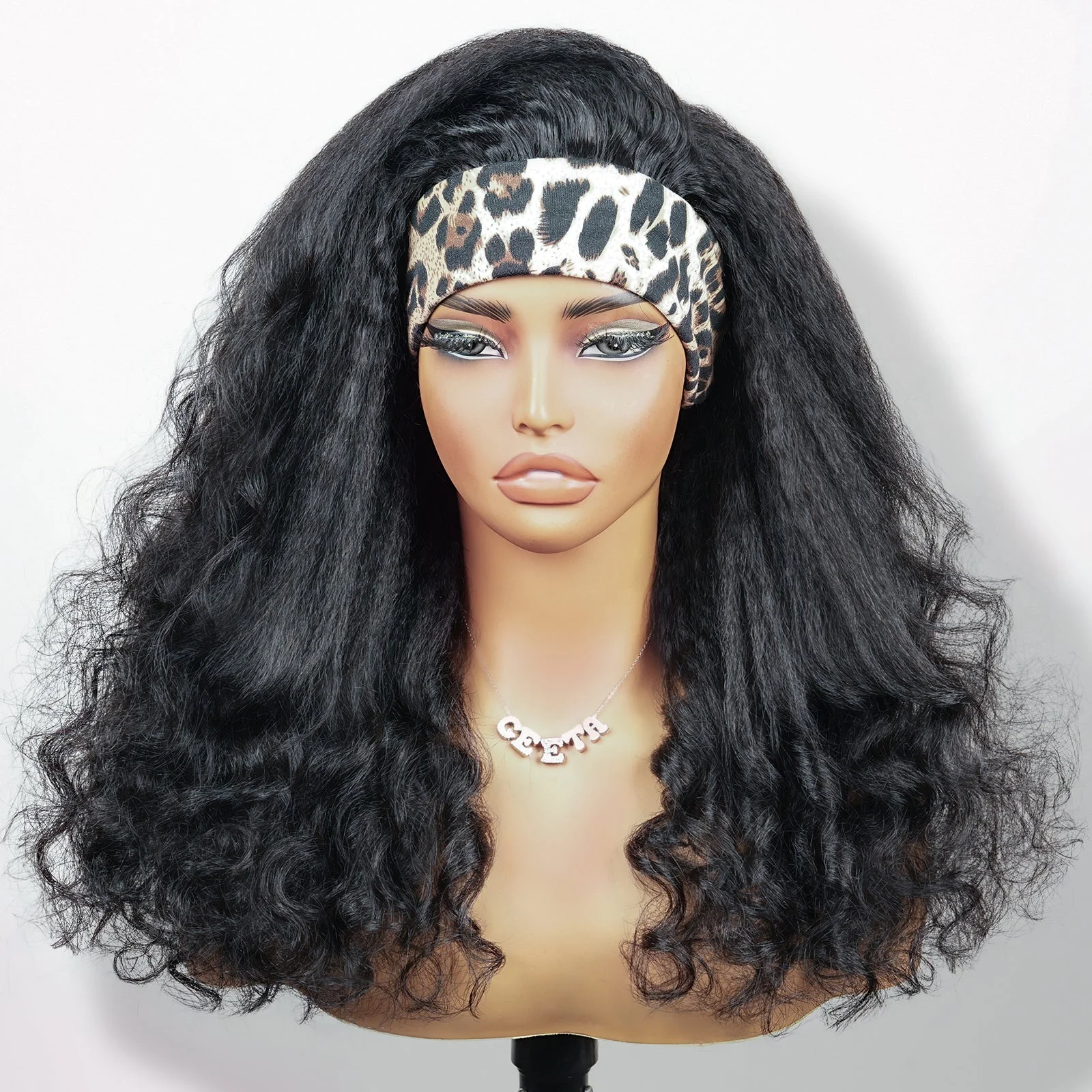 Kinky Straight Hair Burmese Ends Lace Base Headband Wig 100% Unprocessed Virgin Hair Wigs Brand Day Flash Sale - Image 5