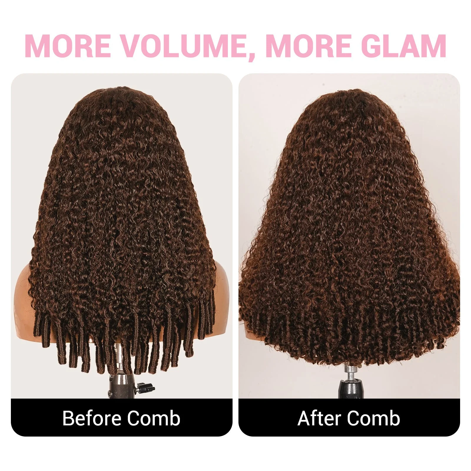 Geeta Hair Chocolate Brown Burmese Curly Lace Front Colored Wig 100% Human Hair Wigs Curly Hair Flash Sale - Image 6