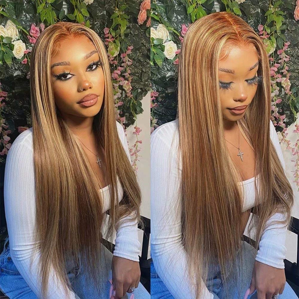 Honey Blonde Lace Front Wigs Colored Straight 13x4 Lace Frontal Human Hair Wig Pre Plucked - Image 2