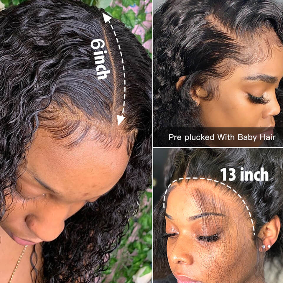 Deep Curly Hair 13x6 Pre Cut Lace Front Wig 100% Virgin Human Hair Wigs Pre Plucked Hairline No Code Needed - Image 5