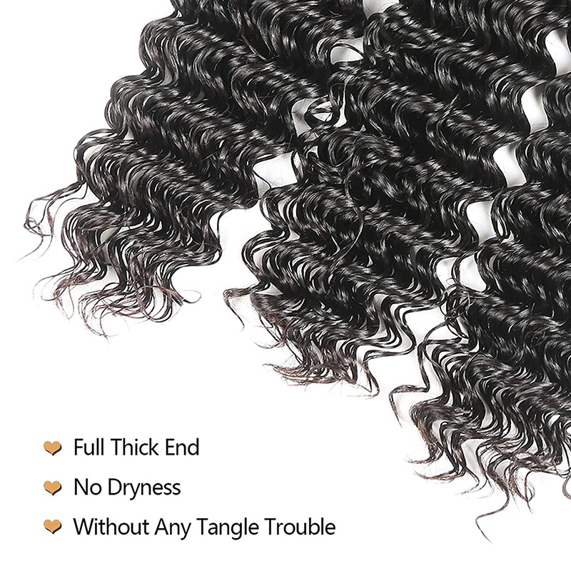 GeetaHair Deep Wave 4 Bundles with 4x4 Lace Closure Unprocessed Virgin Hair - Image 3