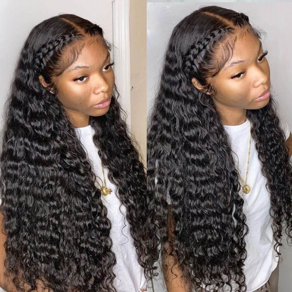 Deep Wave 13x6 Invisible HD Lace Frontal Wig Pre Plucked Hairline 100% Real Human Hair Wig-Geeta Hair - Image 4