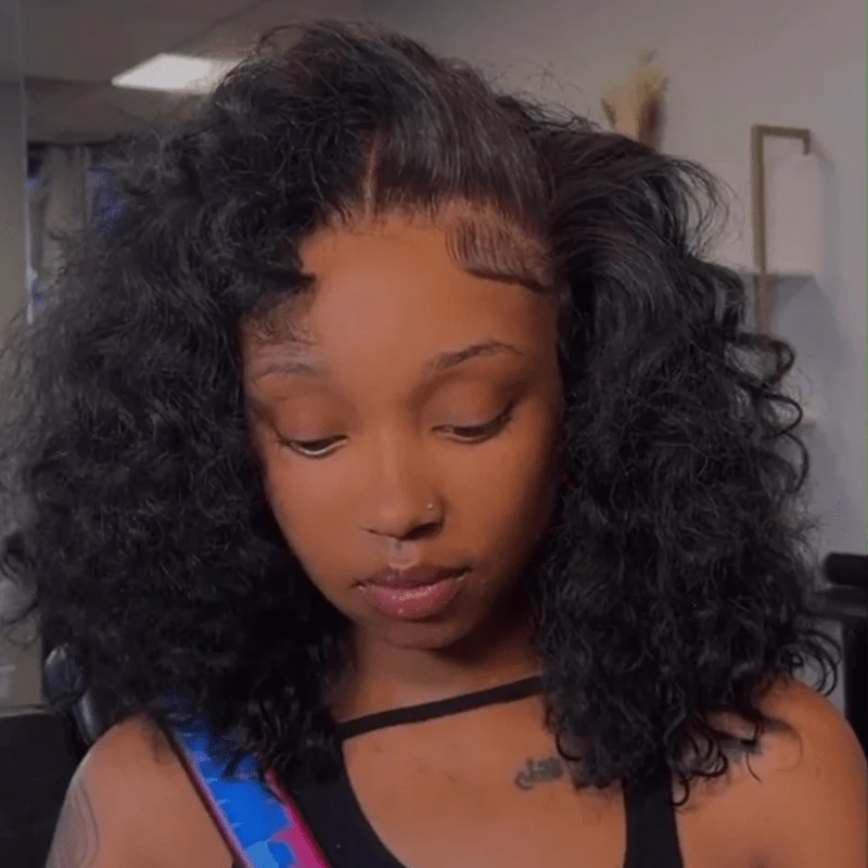 Flash Sale Short Curly Bob Wigs Glueless 13x4 Lace Front Wigs Pre Plucked for Black Women 250% Density - Image 3