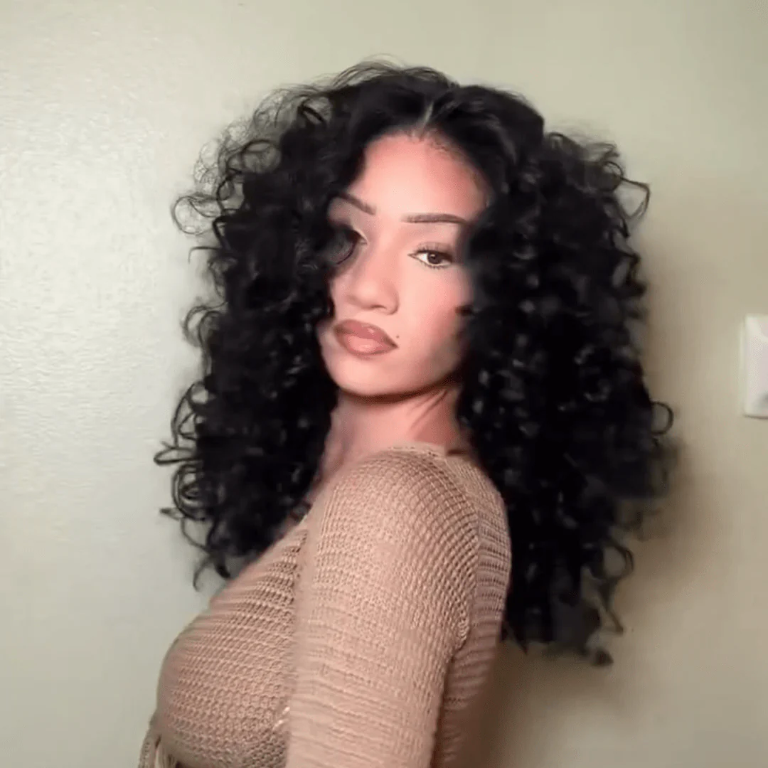 Full 300% Density Bouncy Curl 13x4 Lace Front Glueless Human Hair Wigs Pre Plucked Pre Cut Lace Front Wigs Brand Day Flash Sale - Image 3