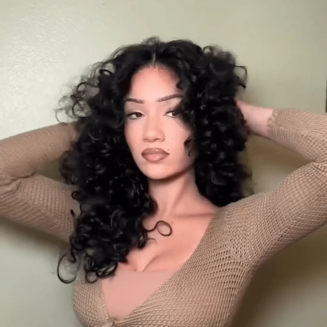 Full 300% Density Bouncy Curl 13x4 Lace Front Glueless Human Hair Wigs Pre Plucked Pre Cut Lace Front Wigs Brand Day Flash Sale - Image 4