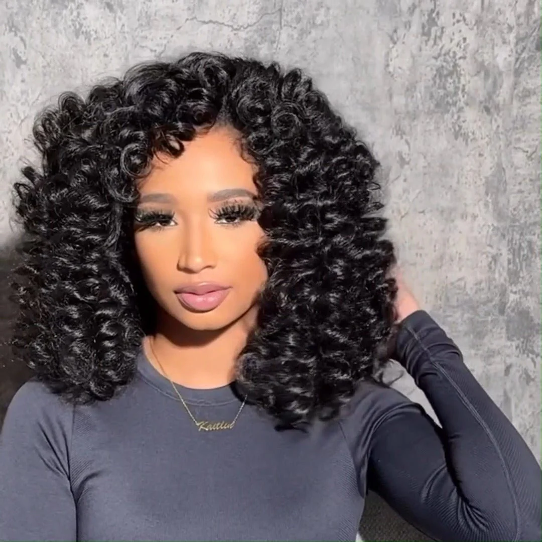 Full 300% Density Loose Bouncy Glueless Wig 13x4 Bouncy Curly HD Lace Front Wigs Pre Bleached Natural Hairline No Code Needed - Image 3