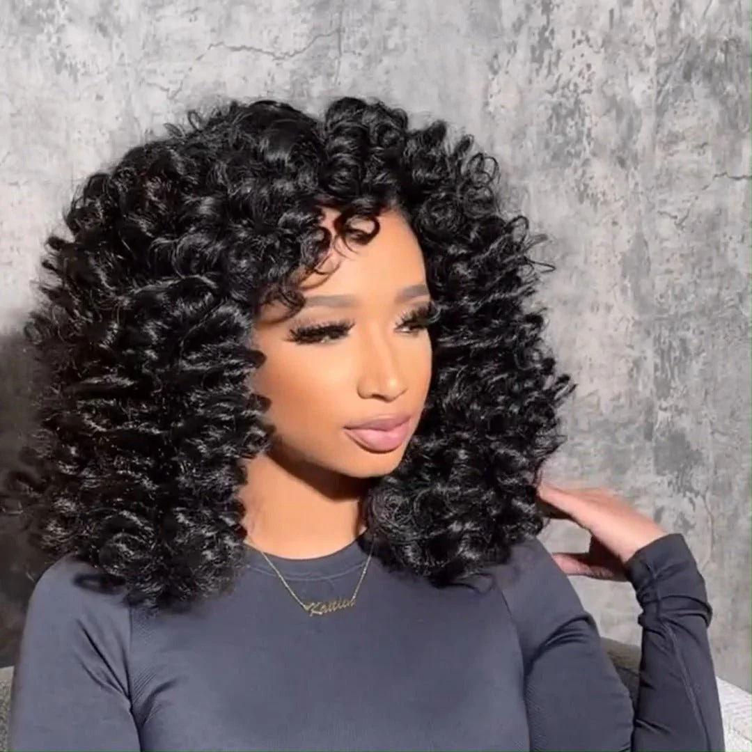 Full 300% Density Loose Bouncy Glueless Wig 13x4 Bouncy Curly HD Lace Front Wigs Pre Bleached Natural Hairline No Code Needed - Image 4