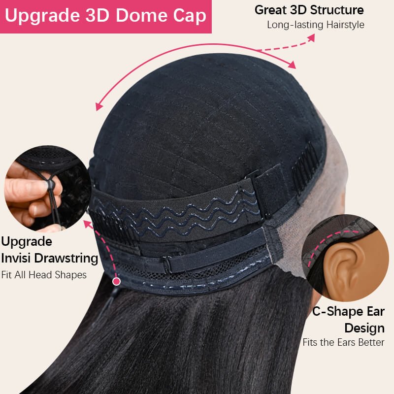 Balayage Brown Highlight 3D Body Wave 13x4 Lace Front Invisi Drawstring Put On and Go Glueless Lace Wig Flash Sale - Image 8