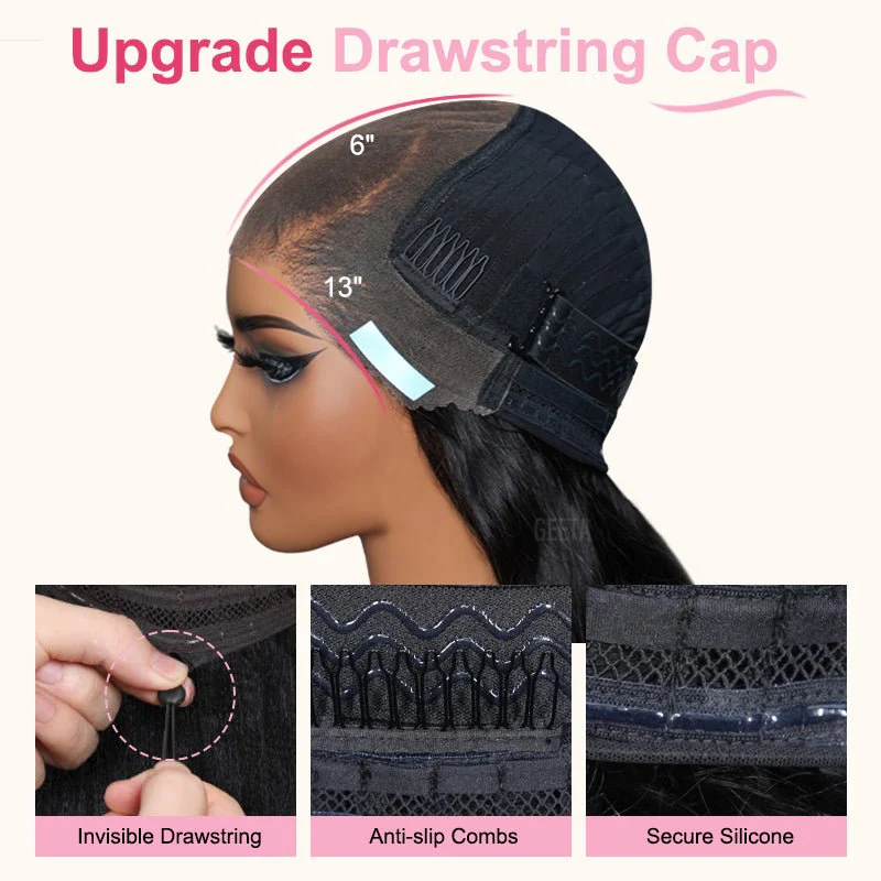 Body Wave Lace Frontal Wig Upgrade Invisi Drawstring Glueless Wigs Daily Deal - Image 8