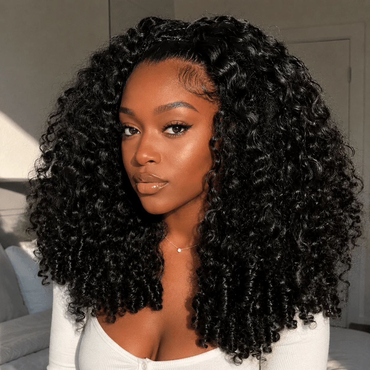 Geeta Burmese Curly Human Hair Half Wig Glueless Wear Go InvisiFit Strap Wig for Beginners Brand Day Flash Deal