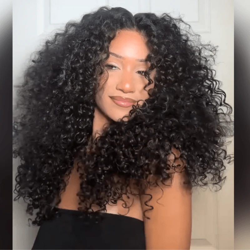 Geeta Hair 250% Density Bouncy Jerry Curly 13x4 Transparent Lace Front Wig Natural 100% Human Hair Wig - Image 2