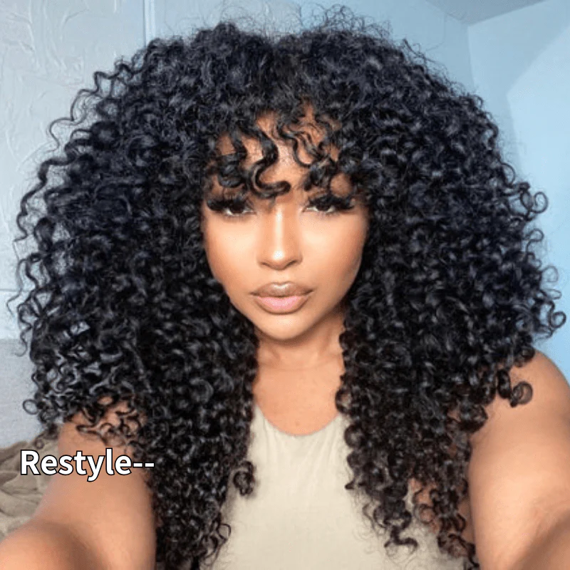 Geeta Hair 250% Density Bouncy Jerry Curly 13x4 Transparent Lace Front Wig Natural 100% Human Hair Wig - Image 3