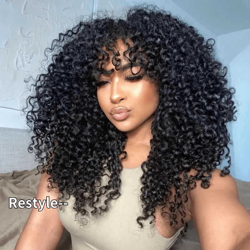 Geeta Hair 250% Density Bouncy Jerry Curly 13x4 Transparent Lace Front Wig Natural 100% Human Hair Wig - Image 4