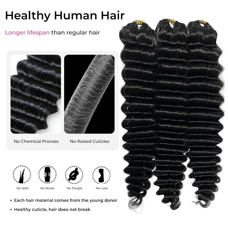 Geeta Hair Crochet Human Hair All Textures Miracle Knots Friendly for Boho Braids Pre-Separated Time-Saving Design - Image 16