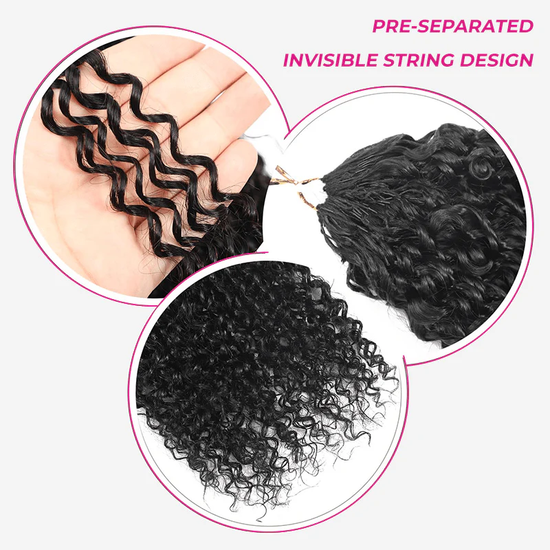 Geeta Hair Crochet Human Hair Kinky Curly Miracle Knots Friendly for Boho Braids Pre-Separated Time-Saving Design Flash Sale - Image 5